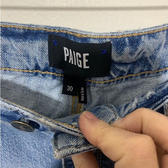 Paige Noella Highrise Straight Ankle Jeans Jovie Destructed sz 30 - Picture 9 of 12